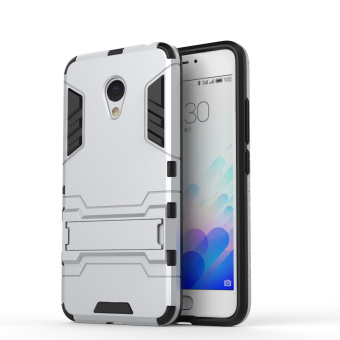 Gambar TPU PC 2 in 1 baja kasar militer untuk kelas handphone Meizu M3 dicatat (Silver)