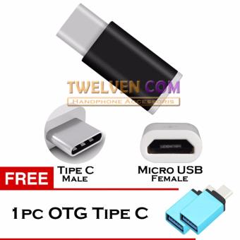 Twelven Micro USB (Female) to Type C (Male) Adapter Metal + Free OTG Tipe C  