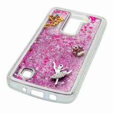 UEKNT Bling Rhinestone Case for LG K8 Glitter Silicone CoverDynamic Quicksand Case Crown Design (Purple
