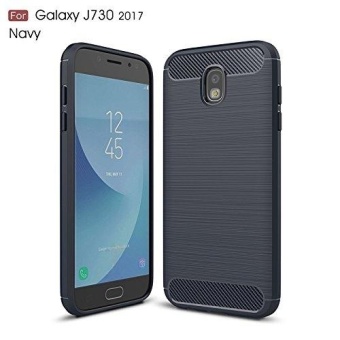 Gambar Ultra Ringan Carbon Fiber Armor Shock bukti Brushed silikon Grip case untuk Samsung Galaxy J7 Pro 2017 J730