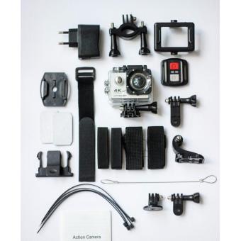 uNiQue Action Cam - Action Camera 4K - 12 MP - WIFI - Silver + FREE Remote