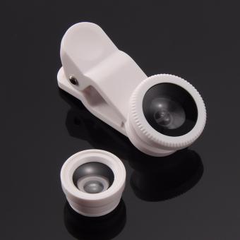 Universal Clip Lens Quality 3in1 Fish Eye Macro Wide For AllSmartphone - Putih Mei 2019 - 3 Universal Clip Lens Quality 3in1 Fish Eye Macro Wide for AllSmartphone - Putih - 3