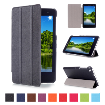 Untuk kasus Huawei MediaPad T1 (T1-701u) 17.78 cm PU kulit sandaldompet dengan kasus stan - Hitam