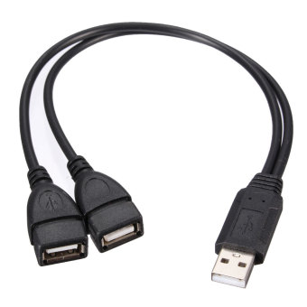 Gambar USB 2.0 A Male To 2 Dual USB Female Jack Y Splitter Hub Power CordAdapter Cable