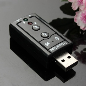 Gambar USB 2.0 External 7.1 Channel 3D Sound Card Speaker Mic EarphoneAudio Adapter   intl