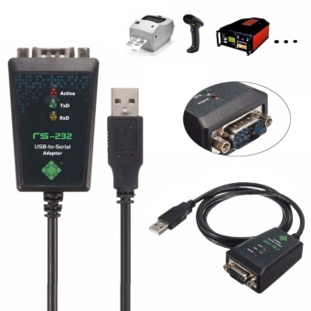 Gambar USB 2.0 to Serial RS 232 DB9 9Pin Adapter Converter Cable FTDI Chipset 1M LED   intl