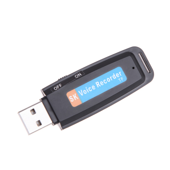 Gambar USB 2,0 U disk Audio Digital perekam suara pena Flash Drive Slot kartu TF