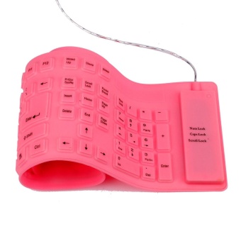 Gambar USB roll up Flexible Silicone Keyboard For PC Laptop Fashionable Pink   intl