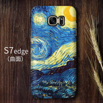 Gambar Van Gogh S7edge S7 S8 Seni Retro Bintang Lurus Cangkang Keras Handphone Shell