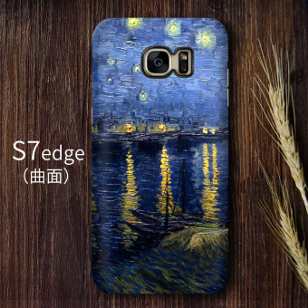 Gambar Van Gogh S7edge S7 S8 Seni Retro Bintang Lurus Cangkang Keras Handphone Shell