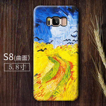 Gambar Van Gogh s8 s8plus sastra matte cangkang keras menjatuhkan resistensi shell telepon