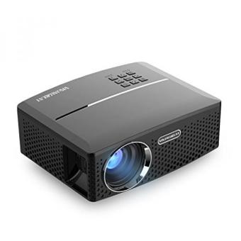 Gambar VisualGreat GP80 Projector, Portable Size 2017 Top Game Video Entertainment, Led 1800 Lumens for Home Theater 1080P Read via Double HDMI   USB to Achieve Your Movie at Your Family Party