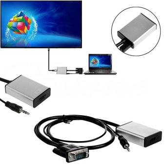 Gambar voovrof VGA To HDMI Output 1080P HD + USB Audio TV AV HDTV Video Cable Converter Adapter   intl