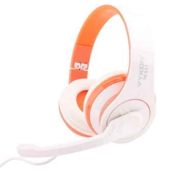Gambar VYKON ME111 Headphones USB Computer Headset Earphone White Orange   intl