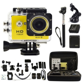 W9 2.0” WIFI 1080P 10x Wireless Sport Camera Action Camera Yellow - intl  
