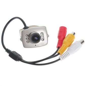 Gambar Warna CMOS surveilans kamera keamanan dengan 6 IR LED malam visi dan pemegang stan (Sobat)