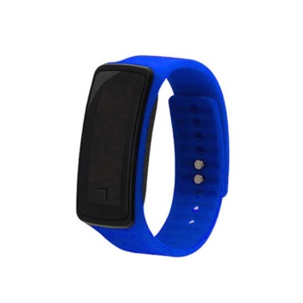 Gambar Waterproof Fashion Men Women Sport LED Rubber Bracelet DigitalWrist Watch Blue   intl