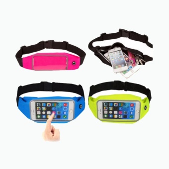 Waterproof Sport Waist Bag for Handphone Android for Oppo R9S- Pink