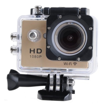 Wifi Action Digital Camera 12Mp Full Hd 1080P 30Fps 2.0Inch Lcd Diving 30M Waterproof Sport Dv (Gold) - intl  