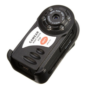 WIFI Wireless Mini DV Remote Night Vision Camcorder P2P Sport Security Camera TF (Black)  