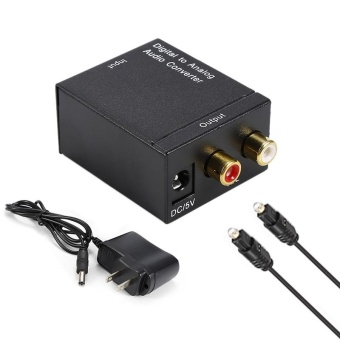 Gambar With Fiber Cable Digital Optical Coax Coaxial Toslink to AnalogAudio Converter   intl