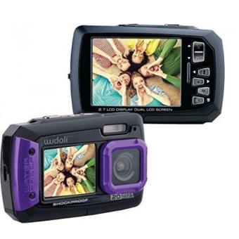 Wudoli WUD-WC01P Dual Full-Color LCD Displays Underwater Shockproof Digital Camera & Video Camera, Purple  