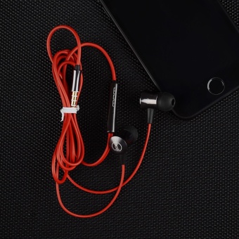 Gambar WUW In ear Wired Earphone with Drive by wire Control and Mic. for Smart phone tablet PC with 3.5mm interface   Red   intl