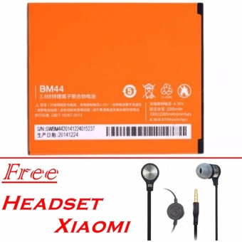 Xiaomi BM44 Battery for Redmi 2 Capacity 2200mAh + Free Headset - Original  