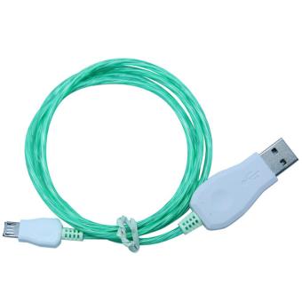 Gambar yooc LED Visible Flow Light Micro USB Charger Data Sync Cable ForAndroid Cellphones 1M