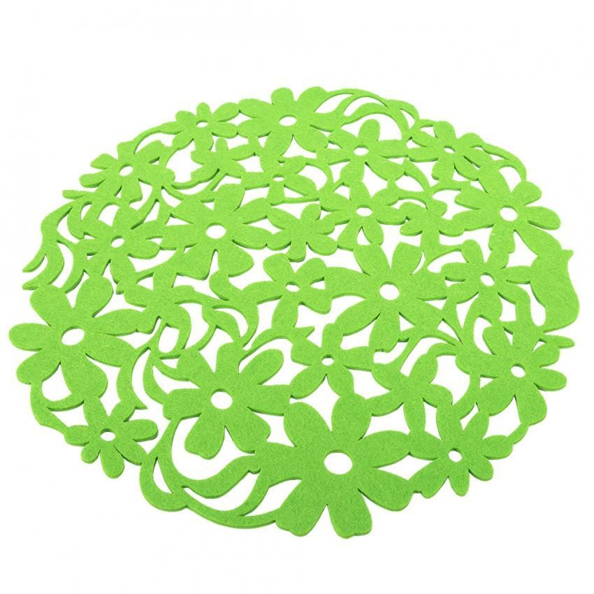 4 Warna Round Bentuk Merasa Meja Baru Alas Piring Tahan Panas Rumah Dapur Makan Malam Tablemats-Intl