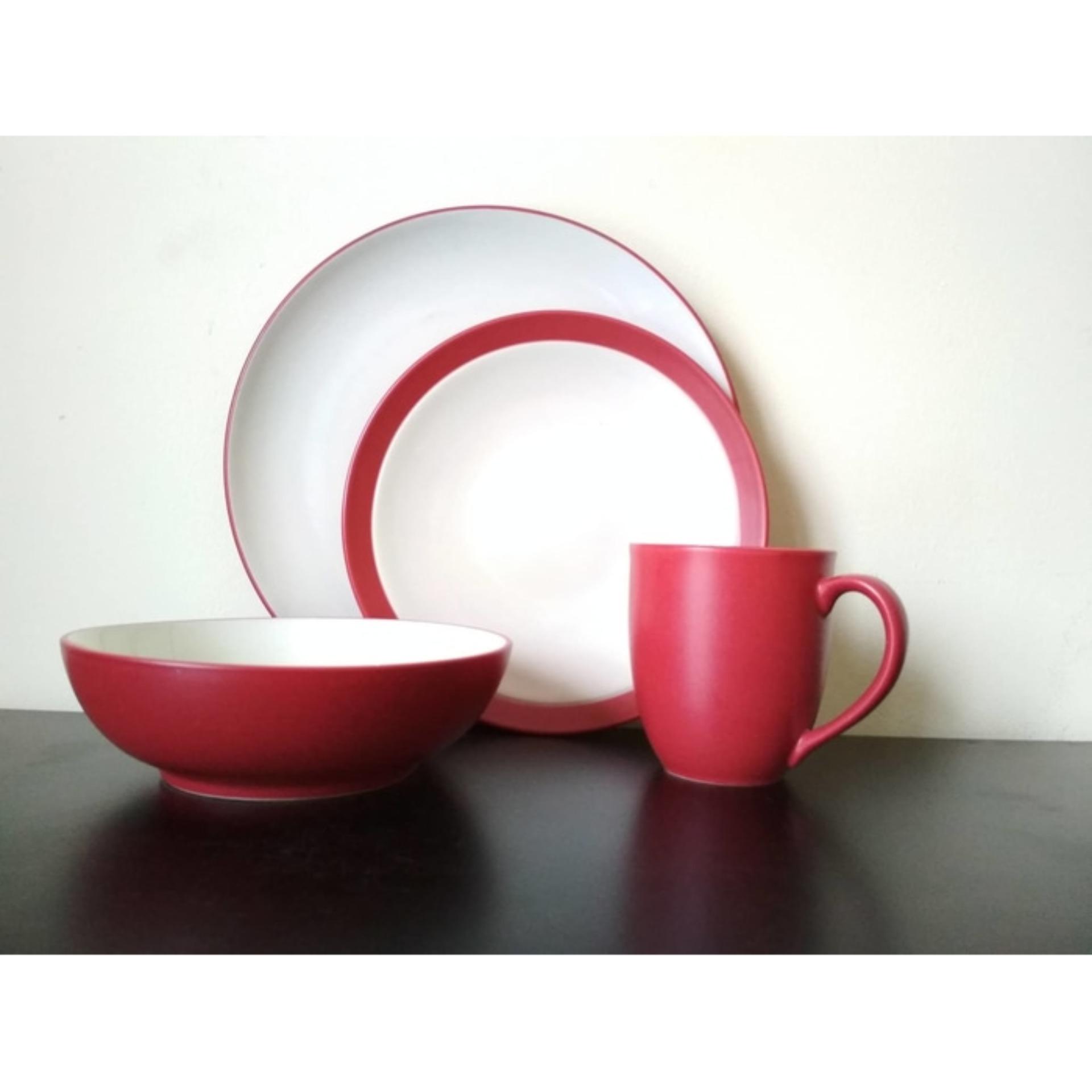 4PC SET COLORFUL RASPBERRY (2 PIRING COUPE+ MANGKOK+MUG)