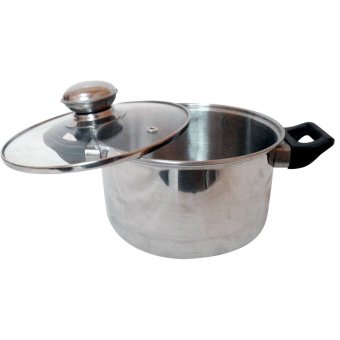 555 SA Panci Stainless Steel 18 cm Tutup Kaca - Silver ...