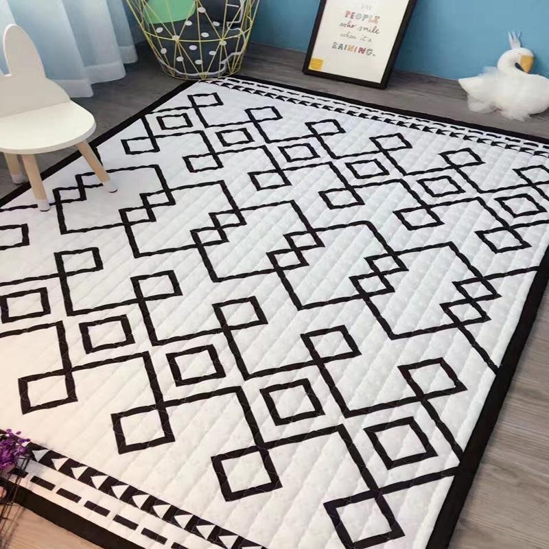 Anak Room Decorative Merangkak Mat Pad Soft Thickened Kapas Bayi Play Mats Mengembangkan Karpet Fotografi Alat Peraga Piknik Mat Karpet 145*195 Cm-Intl