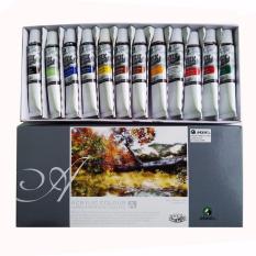 Cat Lukis - Cat Akrilik - Cat Kanvas - Acrylic Colour set 12pcs tube