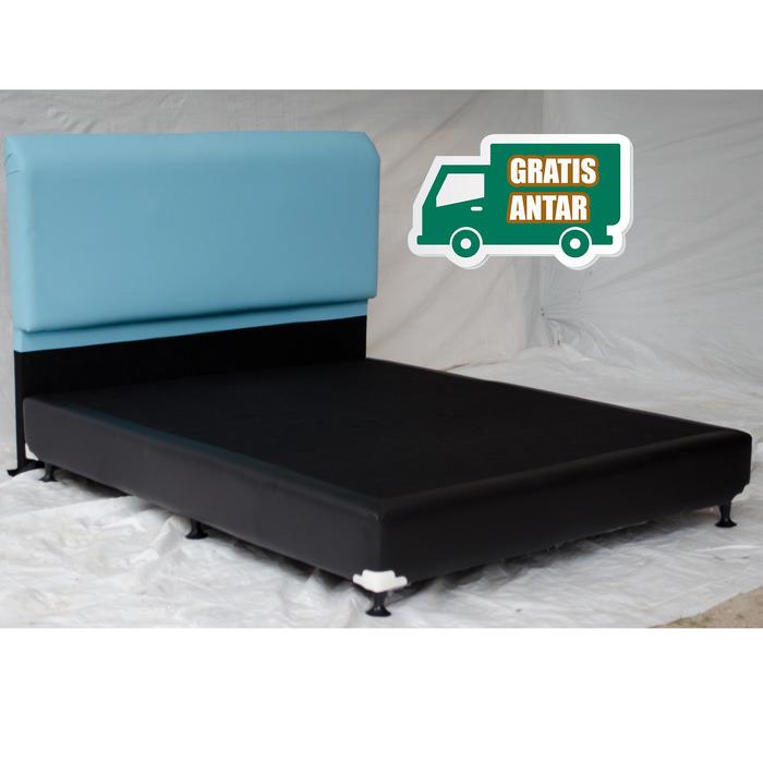 Divan Sandaran tempat tidur untuk kasur springbed biru muda Divan Sandaran tempat tidur untuk kasur springbed biru muda