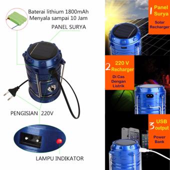 EELIC QY-5800T 1W + 6 SMD LED Warna Biru Lampu senter .
