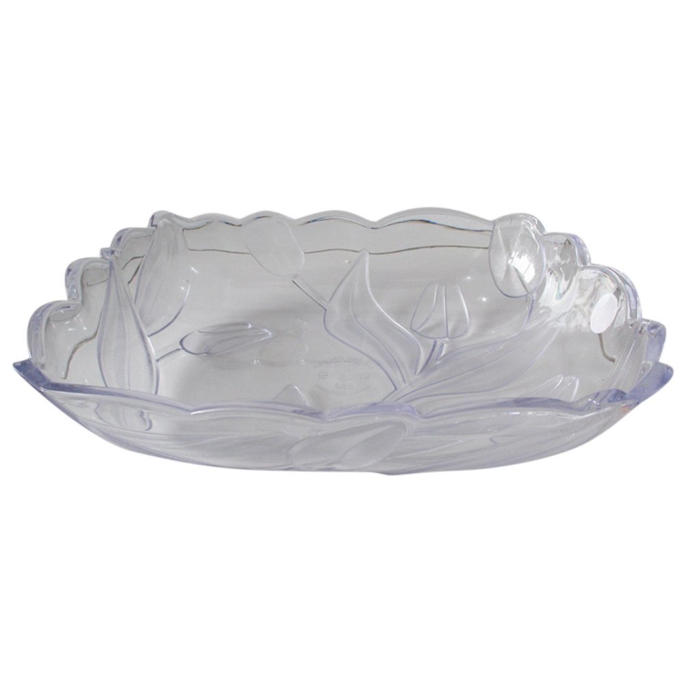 Golden Dragon - Piring Kue Anti Pecah Mangkok Segi Tulip Piring Penyaji Set 3Pieces - Transparant
