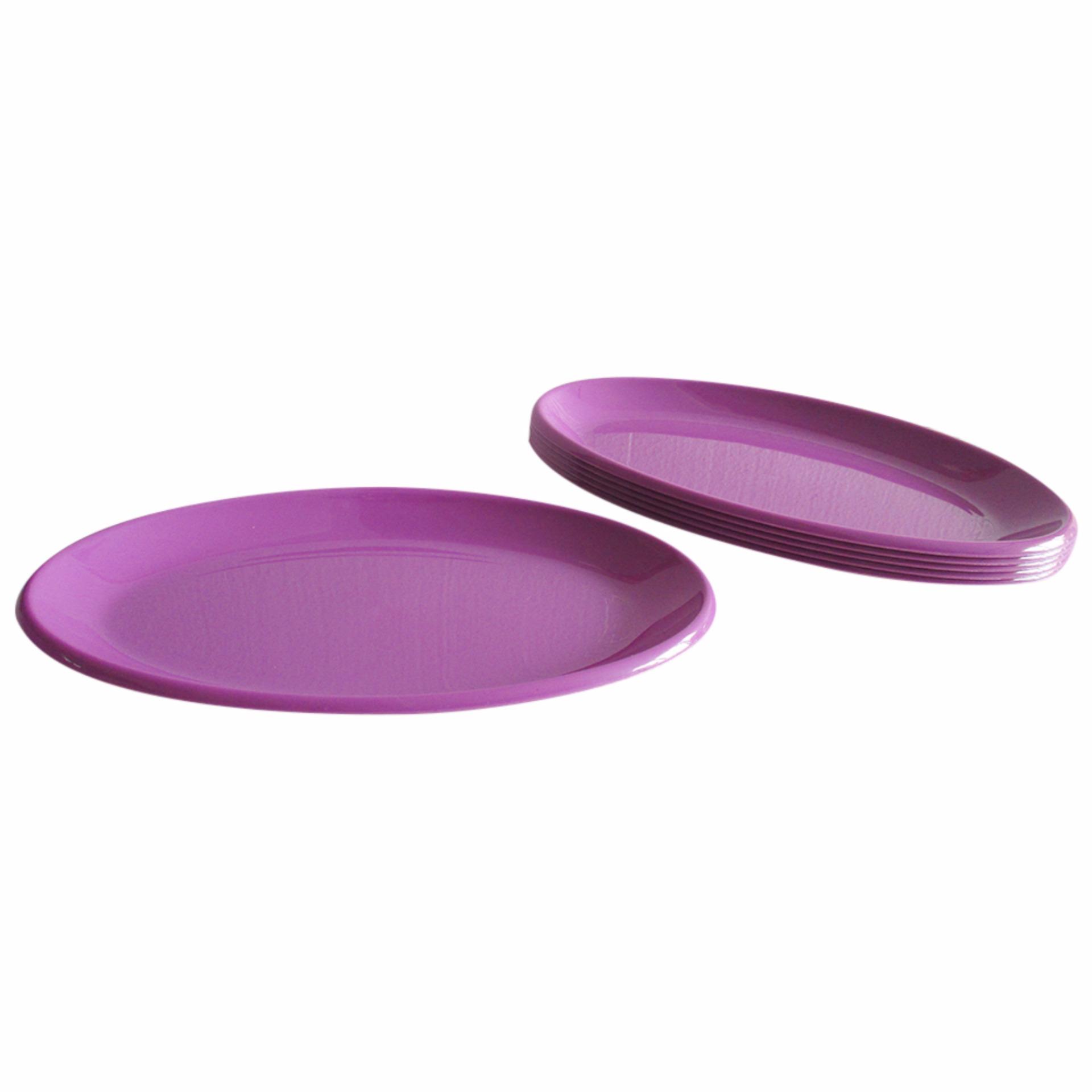 Golden Sunkist - Piring Ikan Oval Plastik Set 6Pieces - Ungu