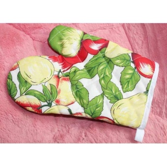 Hot Baking Microwave Oven Cooking Mitts Kitchen Heat ResistantCotton Glove - intl