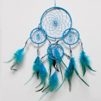 Harga Fang Fang Dream Catcher with Shell Four Circle Pure Color Indian Feather 40cm Overall Drop