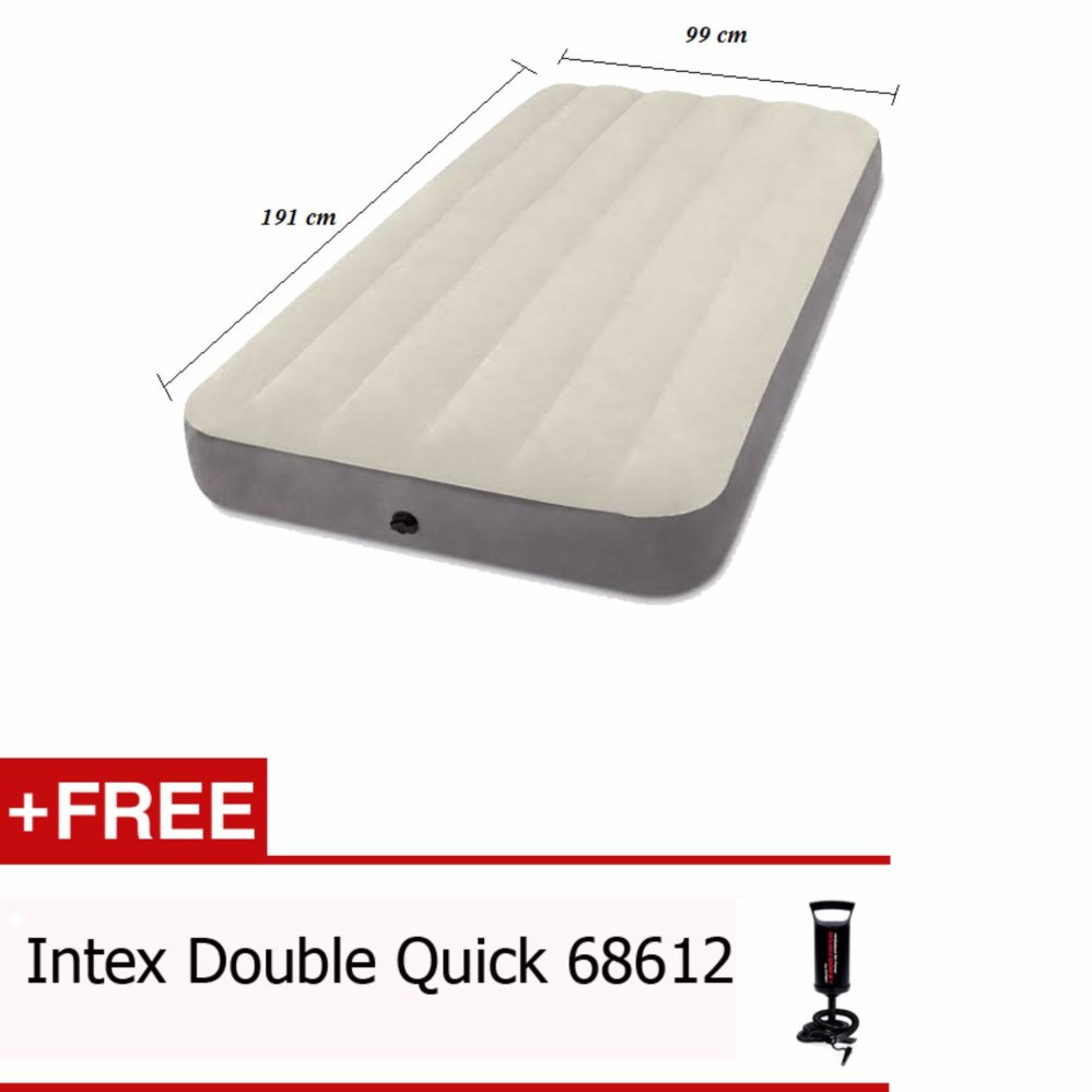 Intex-Kasur Angin Twin Deluxe Single High Airbed 64707 Free Pompa Intex 68612 Intex-Kasur Angin Twin Deluxe Single High Airbed 64707 Free Pompa Intex 68612