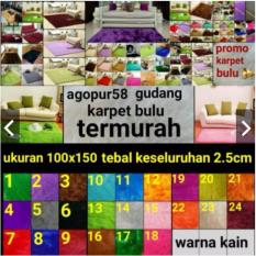 Karpet busa kain bulu rasfur ukuran 150x100 tebal keseluruhan 2.5cm