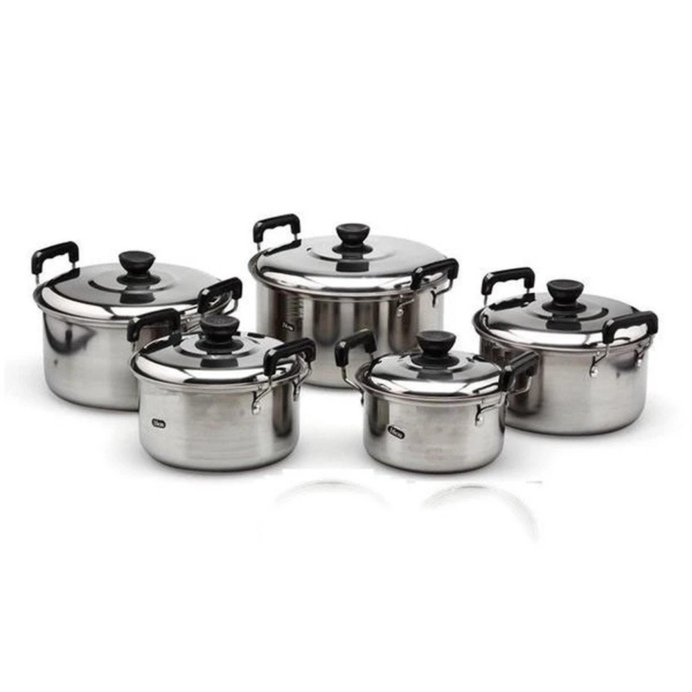 Kingko America High Pots Panci Set 5 Buah - Silver