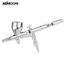 KKmoon Profesional Gravity Feed Dual Action Airbrush Set untuk Seni Lukis Tato Manikur Cat Hobby Spray Model Air Brush Nail Alat 0.2mm 9cc-Intl