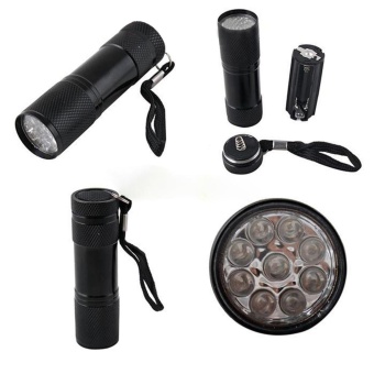 Mini Aluminum UV ULTRA VIOLET 9 LED FLASHLIGHT BLACKLIGHT TorchLight Lamp - Intl Desember 2018 - 4 Mini Aluminum UV ULTRA VIOLET 9 LED FLASHLIGHT BLACKLIGHT TorchLight Lamp - intl - 4