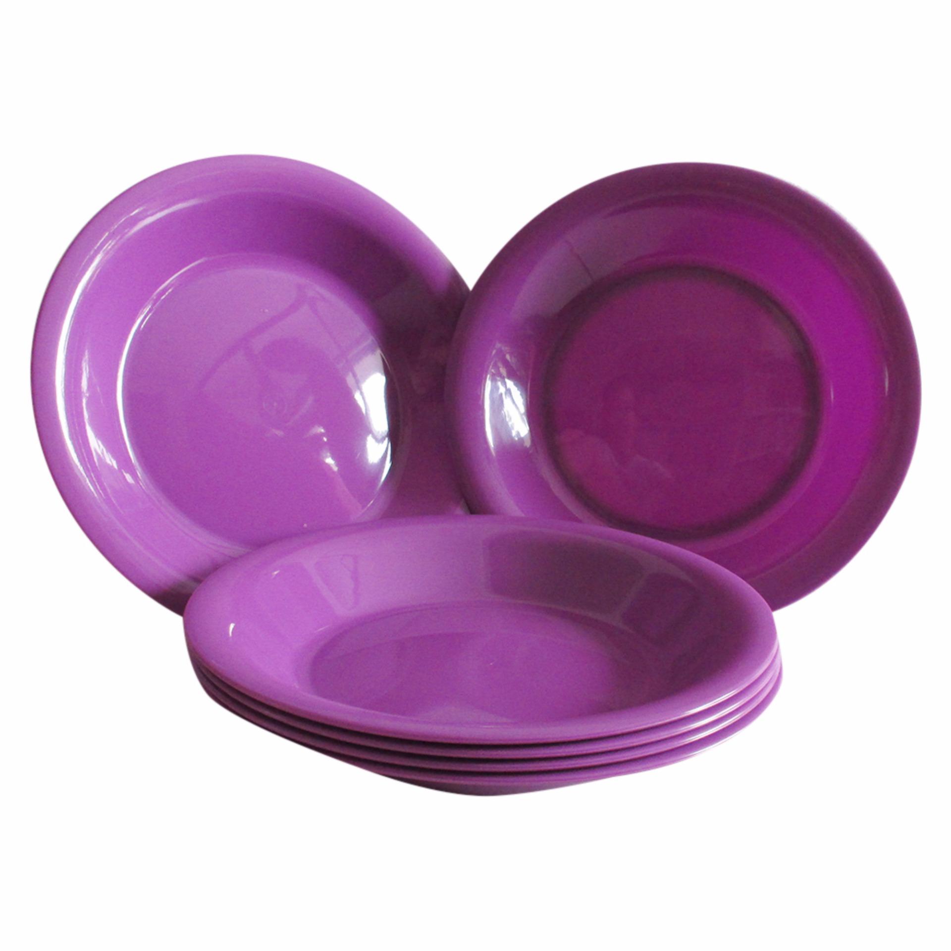 Mitra Loka Piring Makan 13.8cm Plastik Bulat Set 6Pieces / Piring Makan / Piring Penyaji / Piring Bulat / Dinner Set / Perlengkapan Makan Dan Minum