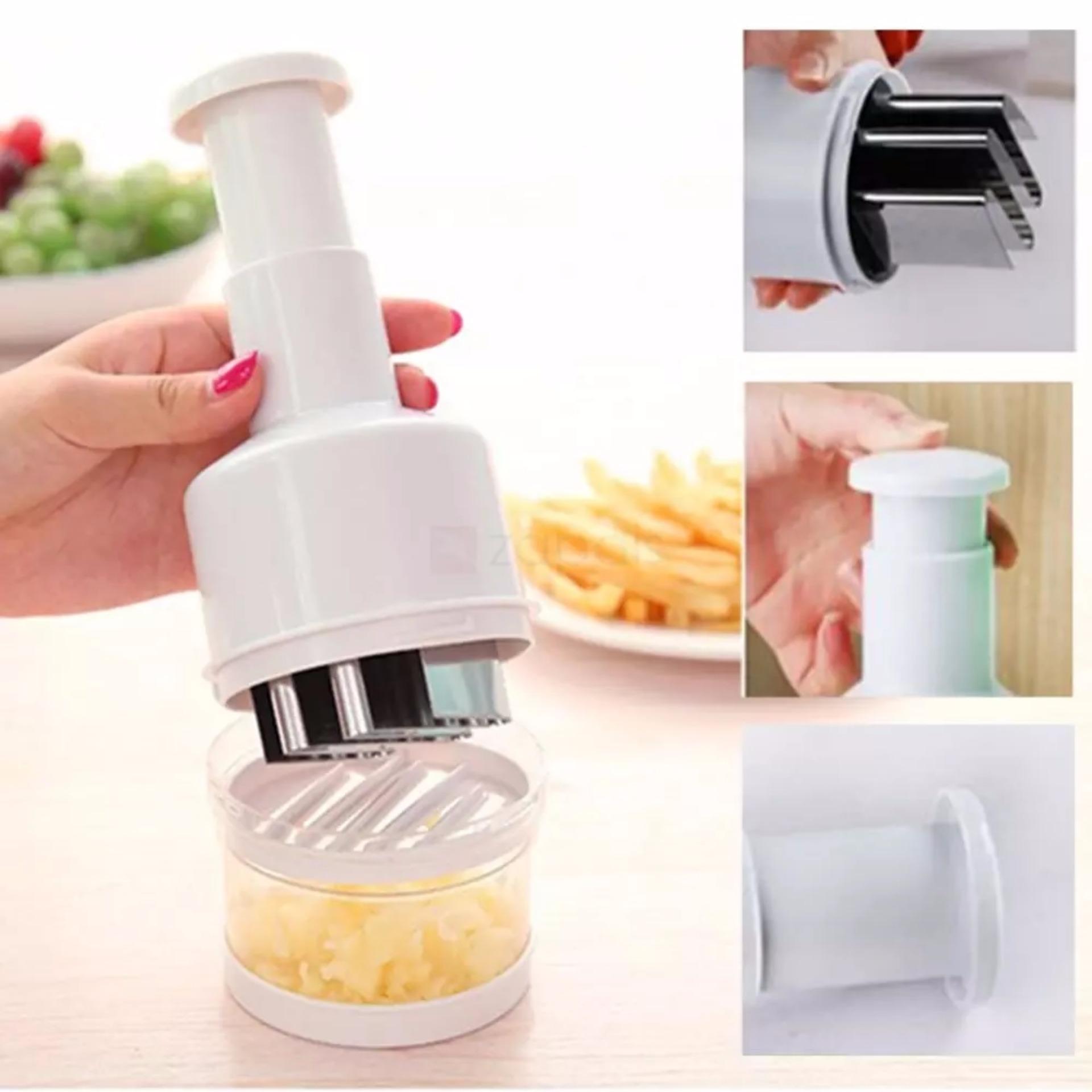 Onion Chopper Pemotong Pencacah Bawang Putih Merah Cabe Alat Dapur Kitchen Set Art Top Chef Koki Tools Bumbu Dapur - Putih