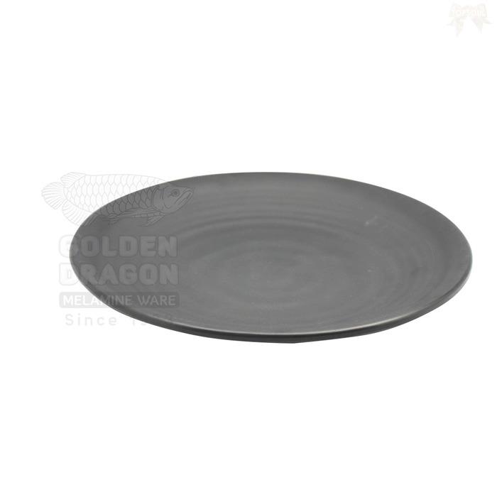 Piring Tembikar Melamin Bulat Hitam 10 inch Japan Golden Dragon P2210A