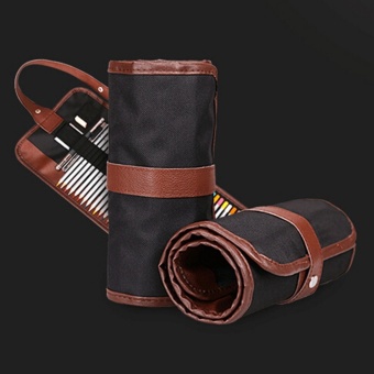 Retro Canvas Makeup Pencil/Pen Case Bag Wrap Curtain Sketch Roll Up Holder Pouch Black - Intl Pebruari 2019 - 2 Retro Canvas Makeup Pencil/Pen Case Bag Wrap Curtain Sketch Roll Up Holder Pouch Black - intl - 2