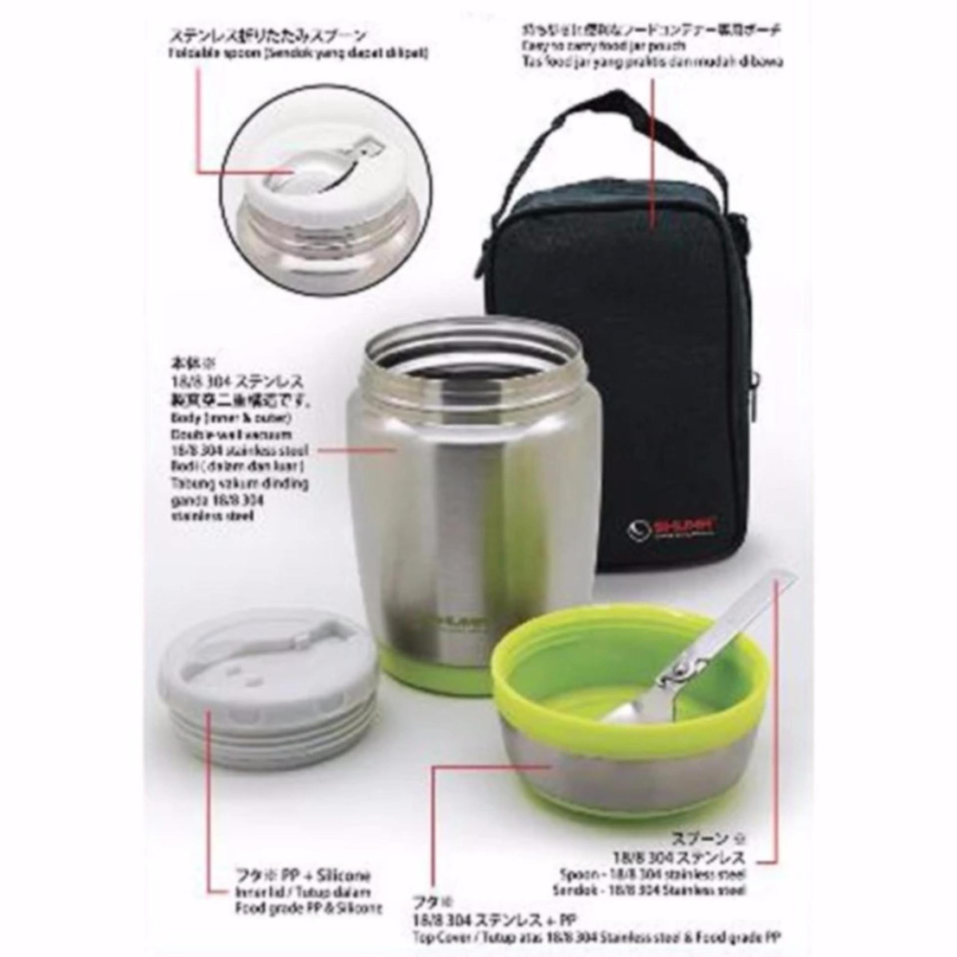 Shuma Lunch Box 480ml Vacuum Food Jar Kotak Makanan Box Makanan - Hijau